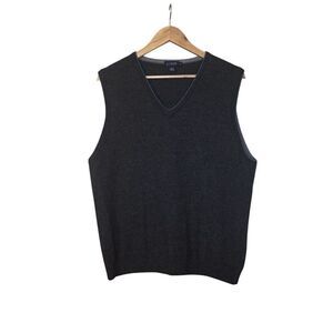 J. Crew men’s v-neck sweater vest merino wool charcoal gray XL